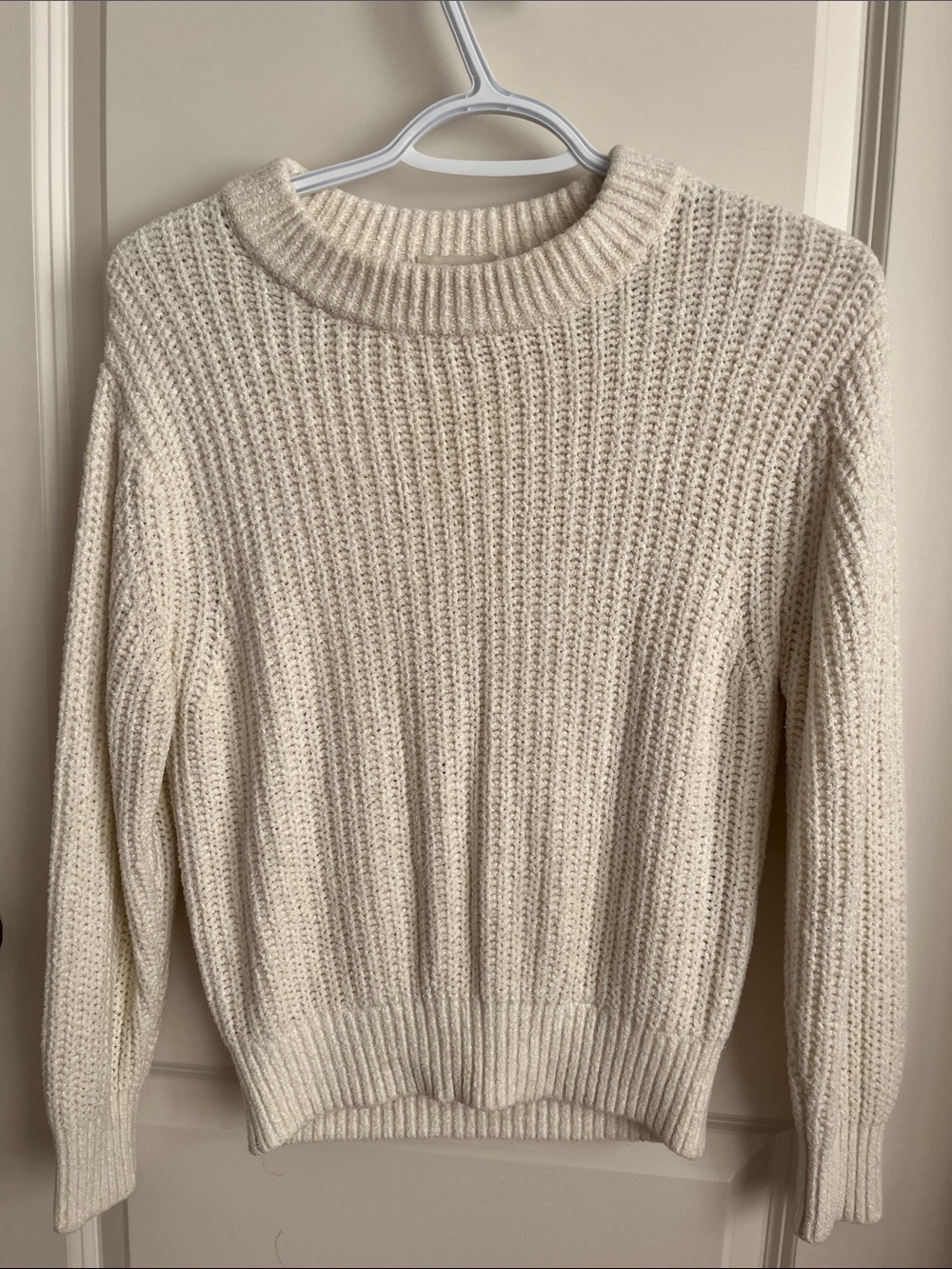 Wilfred Cream Ribbed Crewneck Knitted Sweater‎ - Women